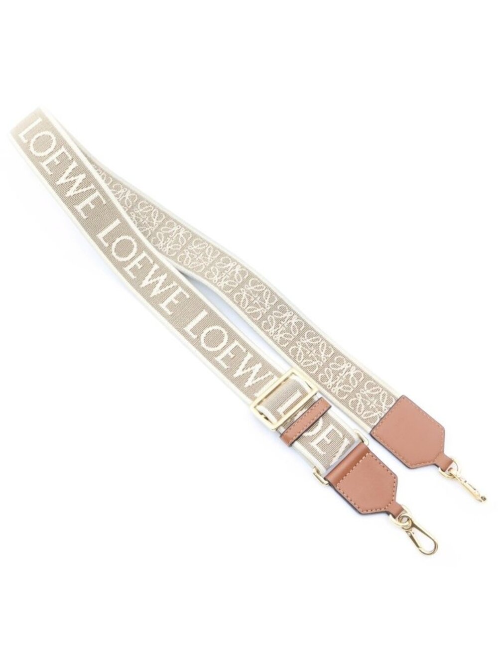 Loewe Anagram Shoulder Strap Brown Beige Gold